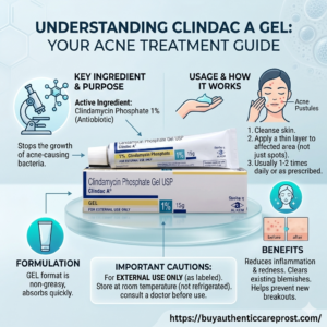 Clindac A Gel Acne Treatment Guide Infographic by buyauthenticcareprost.com
