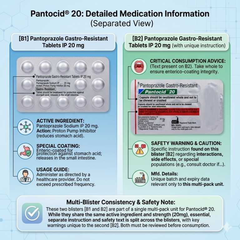 Pantocid 20mg tablet used for acidity, heartburn and acid reflux management